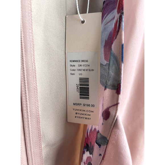 Yumi Kim Women's Forget Me Not Blush Reminisce Midi Dress Size Large NEW - Picture 6 of 8
